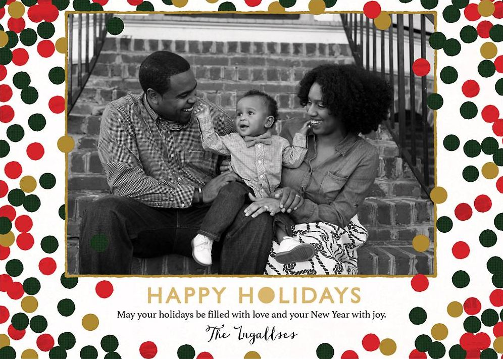 Sprinkled Confetti Happy Holiday Photo Card