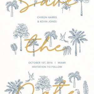 Fronds of Paradise Save the Date Card
