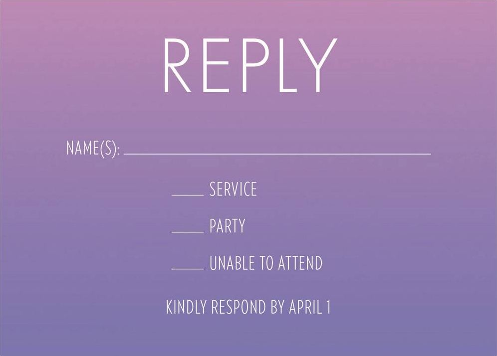 Ombre Bat Mitzvah Response Card