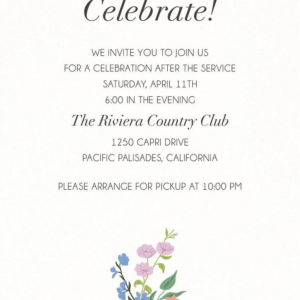 Wildflower Star Bat Mitzvah Information Card