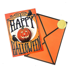 619450256.png Pumpkin And Crows Halloween Card
