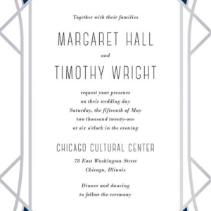 Faceted Gemstone Foil Stamped Wedding Invitation