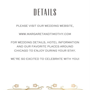 Nouveau Tulips Foil Stamped Information Card