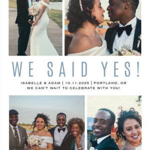 Album Announcement Vertical Wedding Announcement