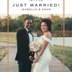 Foil Line Wedding Announcement