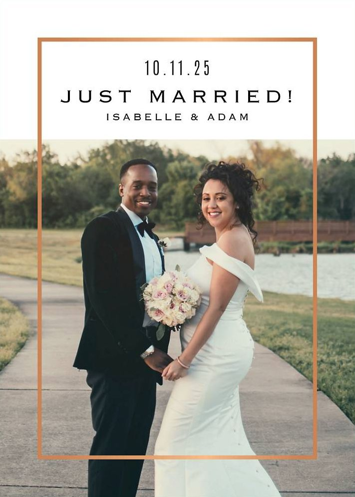 Foil Line Wedding Announcement