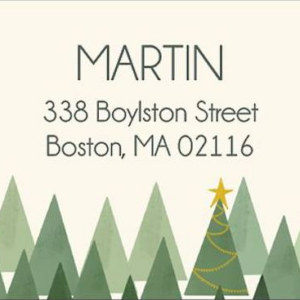 Geometric Trees Holiday Return Address Label