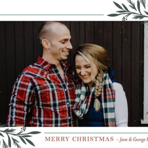 Winter Bough Corners Holiday Photo Card