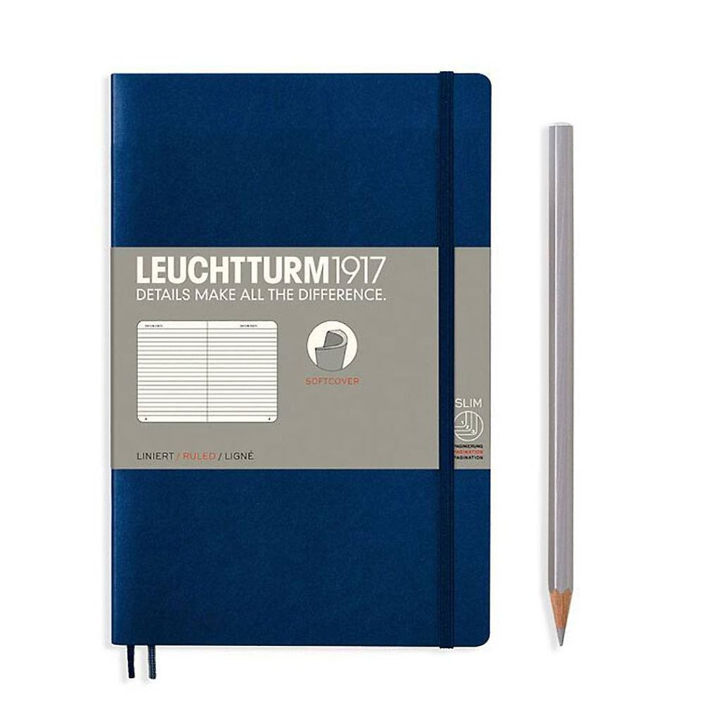 Leuchtturm Navy Ruled Page Softcover Paperback Notebook