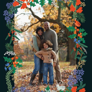 Winter Floral Holiday Photo Card