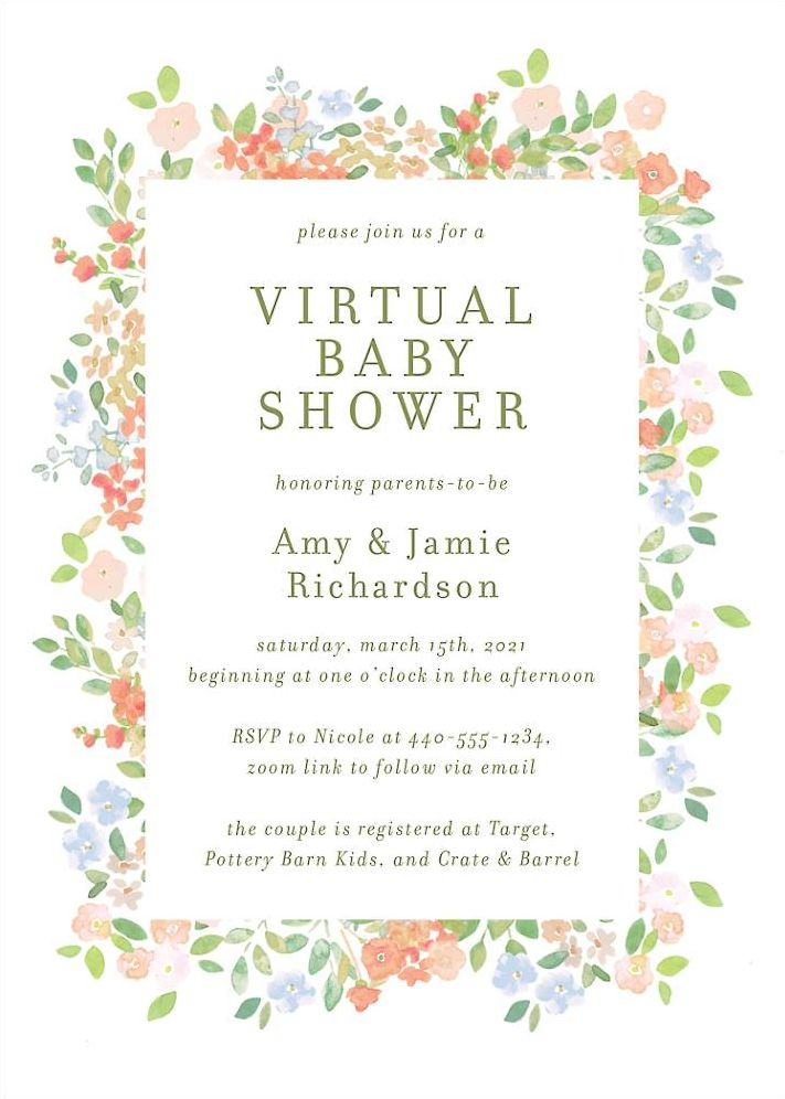 Painted Meadow Baby Shower Invitation