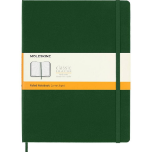 Moleskine Notebook, Extra Large, Ruled, Myrtle Green, Hard Cover (7.5 x 9.75)