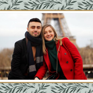 Winter Bough Border Horizontal Holiday Photo Card