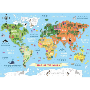 619451046.png Kid's Map Of The World Flat Wrap