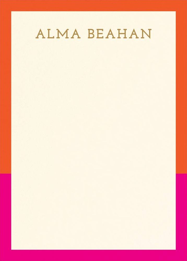 Pink Orange Colorblock Stationery