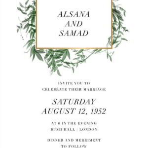 Thirlmere Wedding Invitation