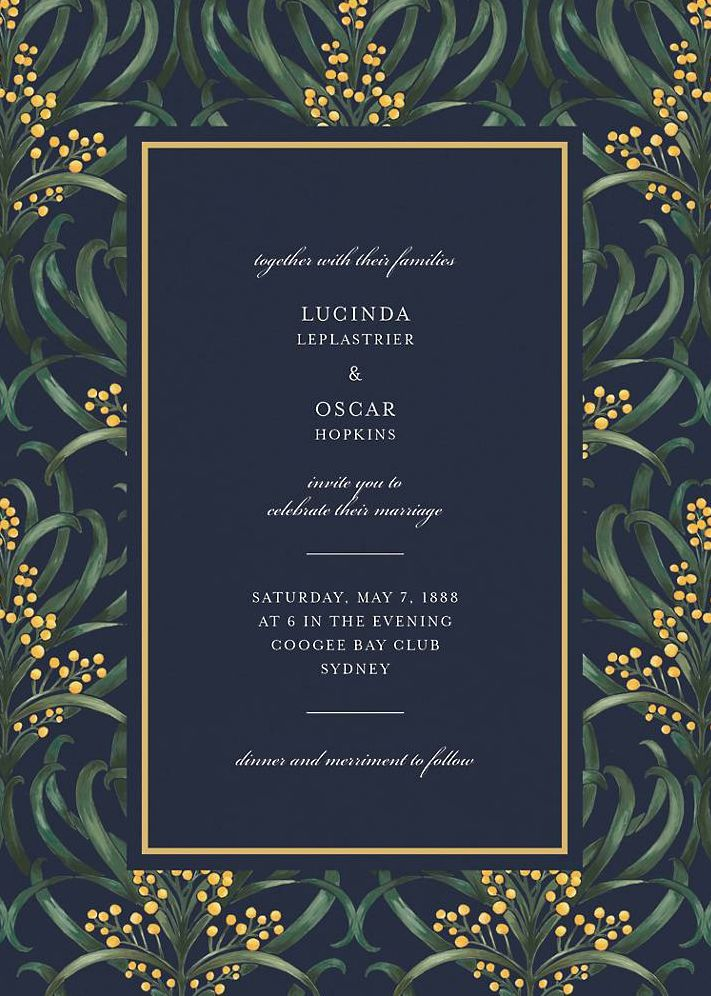 Flowering Mimosa Wedding Invitation
