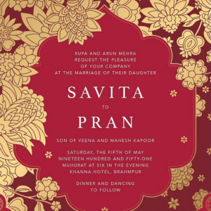 Sanganeri Wedding Invitation