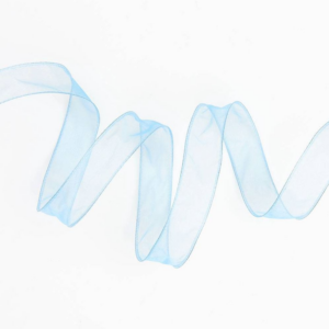 619451308.png Light Blue Organdy Wired Ribbon 1" 10 YD