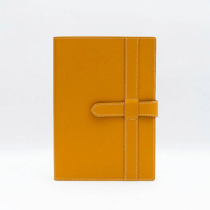 Yellow Leather Journal with Leather Flap Closure and Lined pages