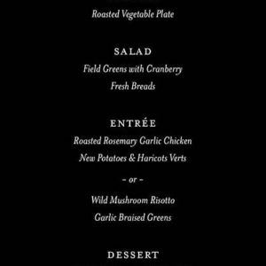 Black and White Floral Menu