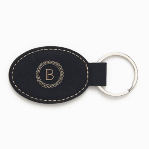 Hand Drawn Scallop Black Key Fob