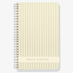 Taupe Picard Stripe Custom Journal