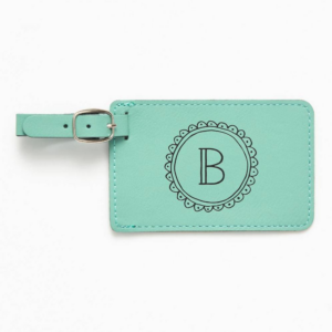 Hand Drawn Scallop Teal Luggage Tag