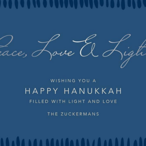 Candlelight Border Foil Script Hanukkah Card