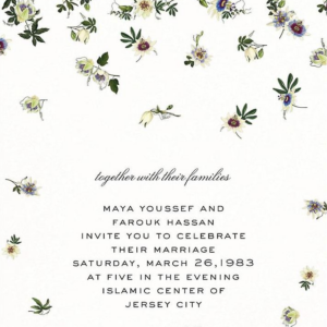 Passiflora Caerulea Cream Wedding Invitation