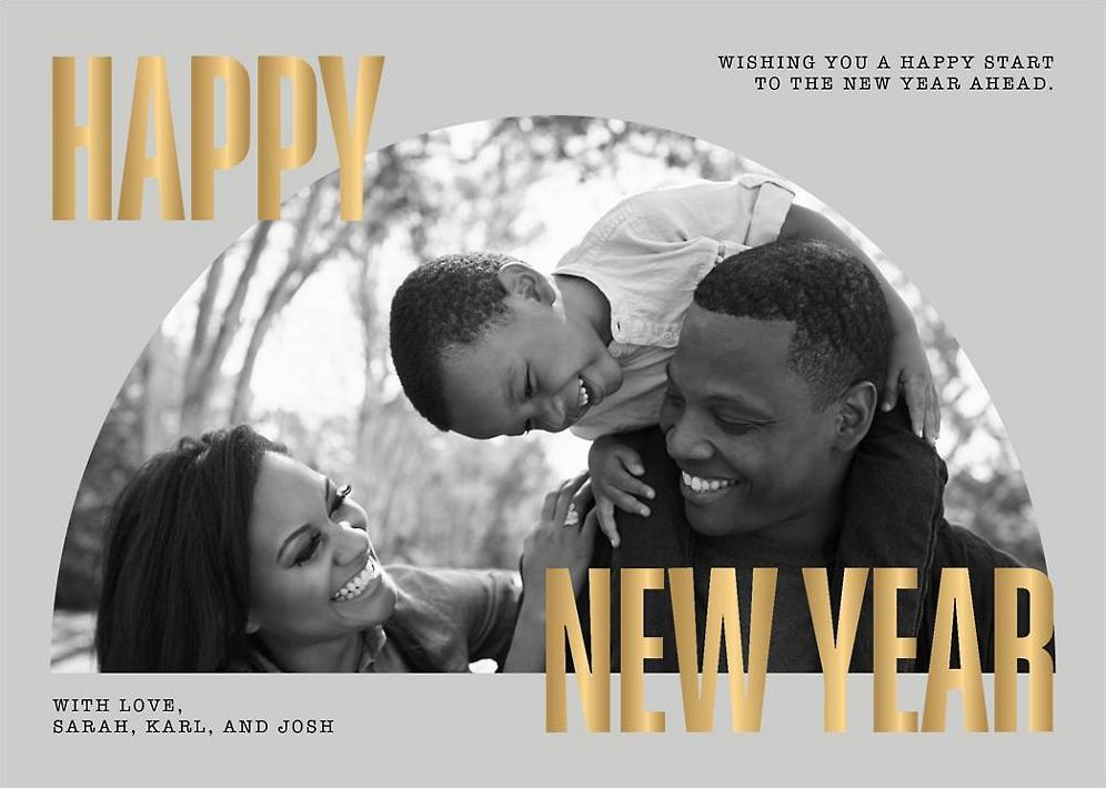 Half Moon Grey Holiday Photo Card