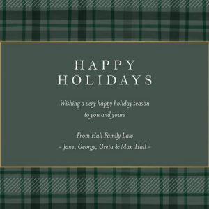 Tartan Foil Border Holiday Card