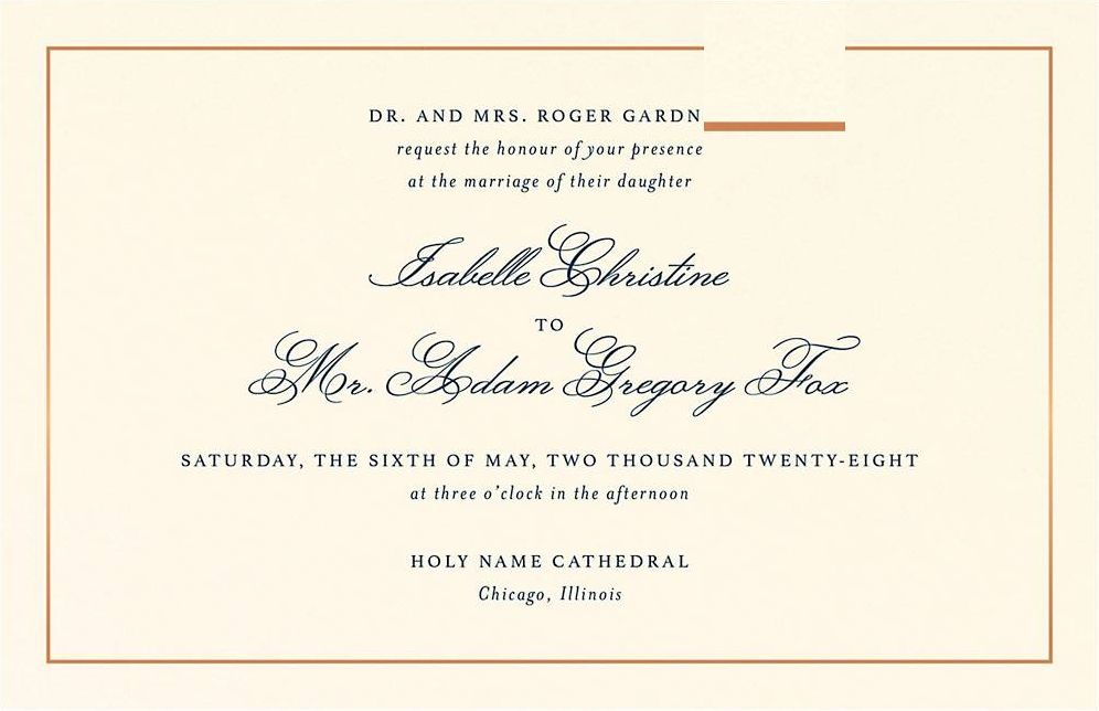 Simply Traditional Wedding Invitation