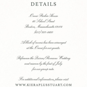 Botanical Wreath Monogram Information Card