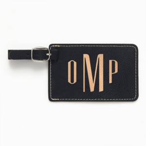 Tommaso Monogram Black Luggage Tag