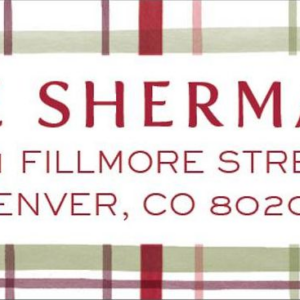 Cozy Watercolor Plaid Holiday Return Address Label