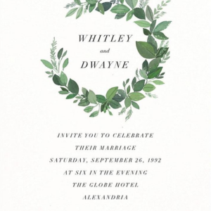 Natural Wreath Wedding Invitation