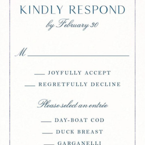 Bow Border Blue Response Card