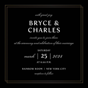 Duo Border Wedding Invitation