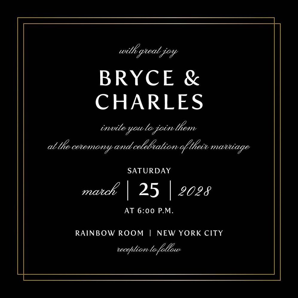 Duo Border Wedding Invitation