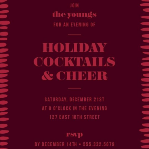 Festive Brushstroke Border Holiday Party Invitation