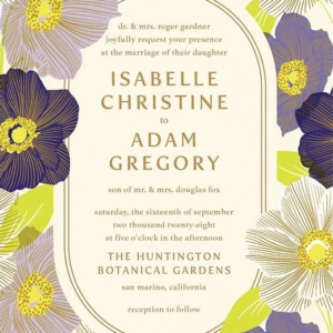 Anemone Plum Wedding Invitation