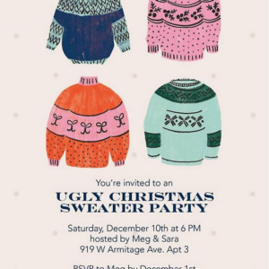 Ugly Christmas Sweater Holiday Invitation