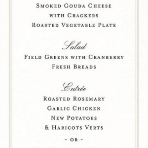 Timeless Elegance Menu