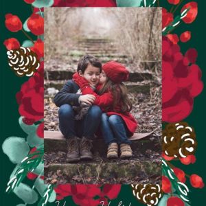 Merry Florals Holiday Photo Card