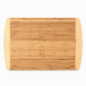 619451815.png Leaves Monogram Two-Tone Cutting Board