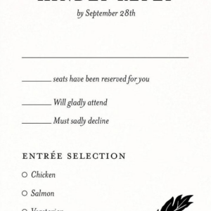 Black and White Floral Response Card