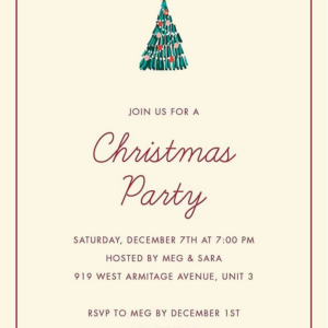 Vintage Garland Tree Holiday Party Invitation