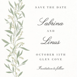Untamed Grace Sage Save the Date Card