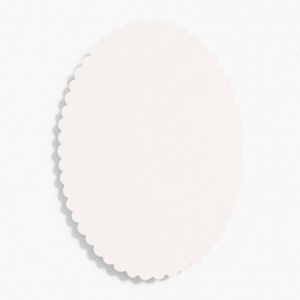 Scallop 4 Bar Superfine White Oval Cards